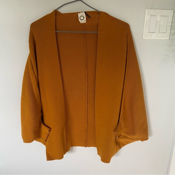 Akemi + Kin Mina Cropped Cardigan Mustard Yellow Stylish Cardigan O/S - Picture 2 of 6